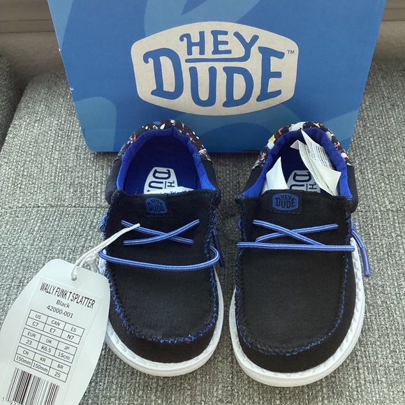 Hey Dude Toddler Kids Wally Funk Splatter Casual Moccasin Sneakers, size 7 - Picture 1 of 10